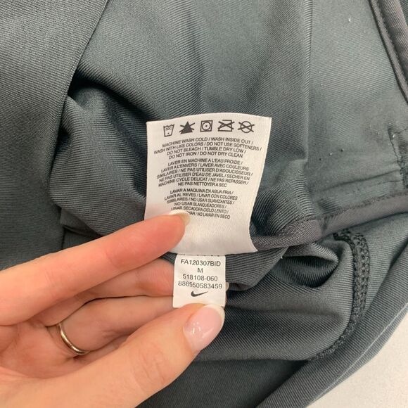 Nike Running Jacket Womens M Medium Gray Blue Full Zip Mock Neck Hooded Dri Fit - Picture 12 of 14